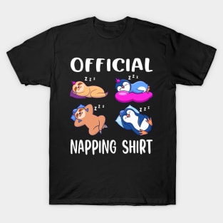 Sloth and Penguin Napping Shirt Pajamas Kids Girls Boys Gift T-Shirt